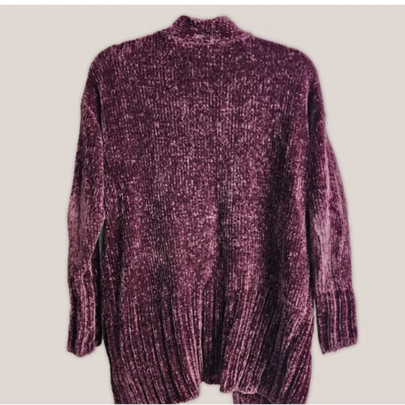 A New Day Soft Open Front Long Cardigan Sweater 100% Polyester Purple - Picture 3 of 3